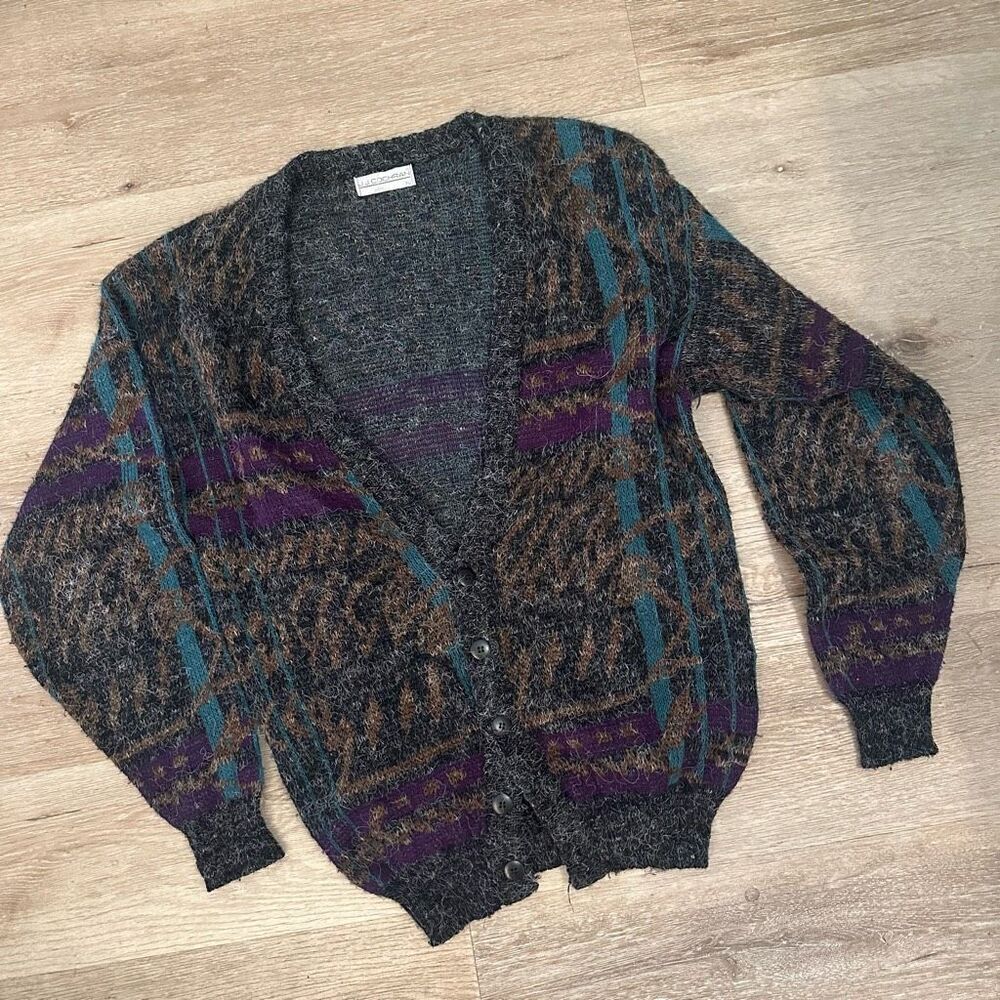 Vintage J. J. Cochran long sleeve grandpa sweater cardigan size XL